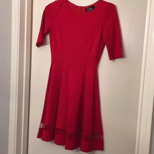 Red skater style dress